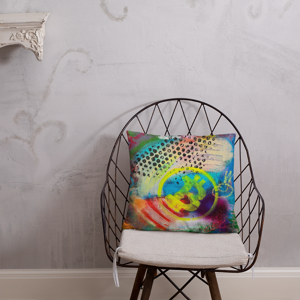 Cryptfitti Throw Pillow