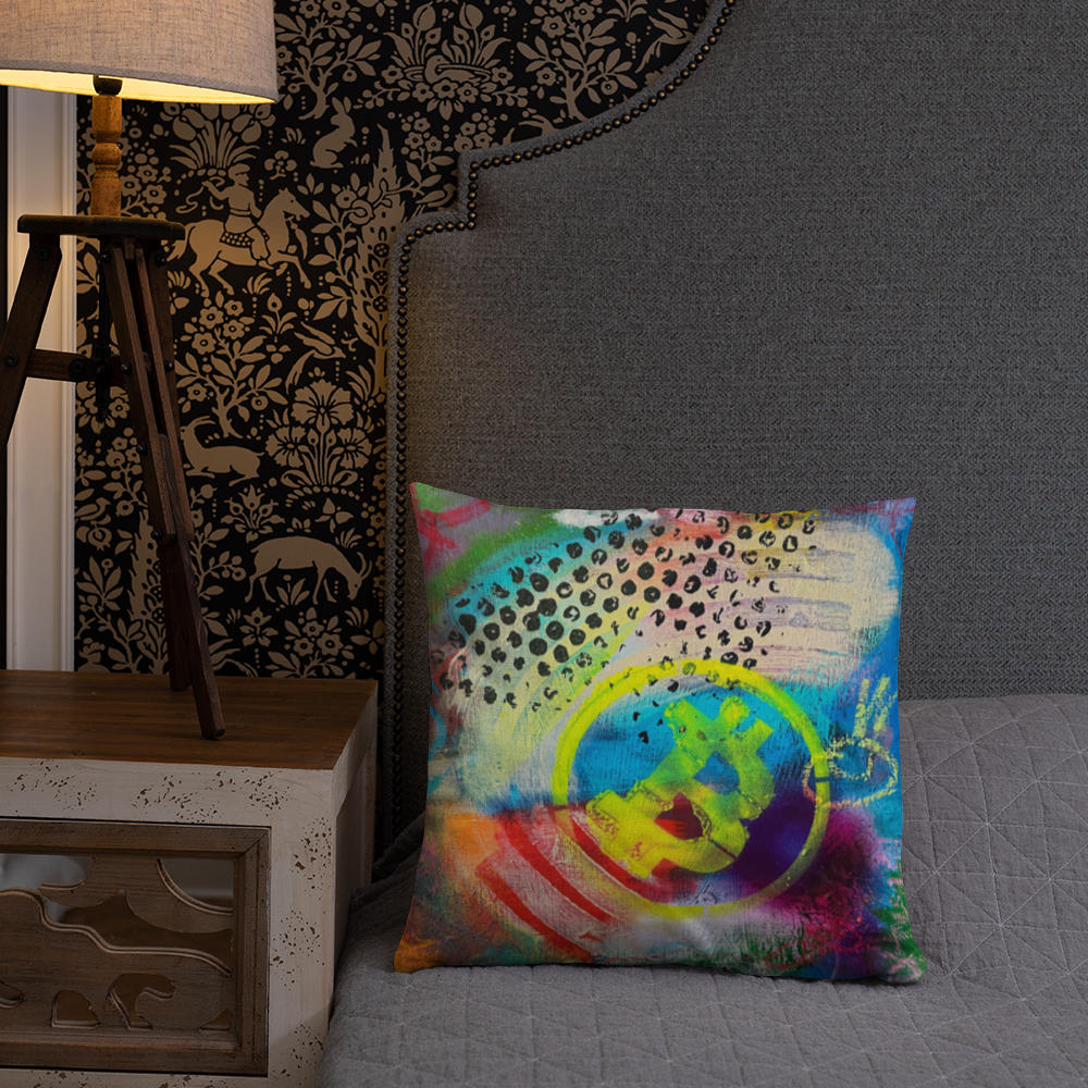Cryptfitti Throw Pillow