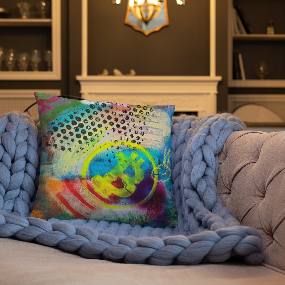 Cryptfitti Throw Pillow
