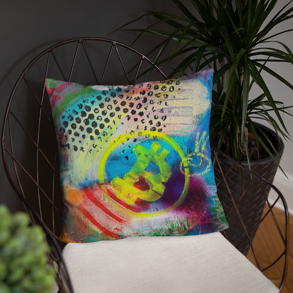 Cryptfitti Throw Pillow