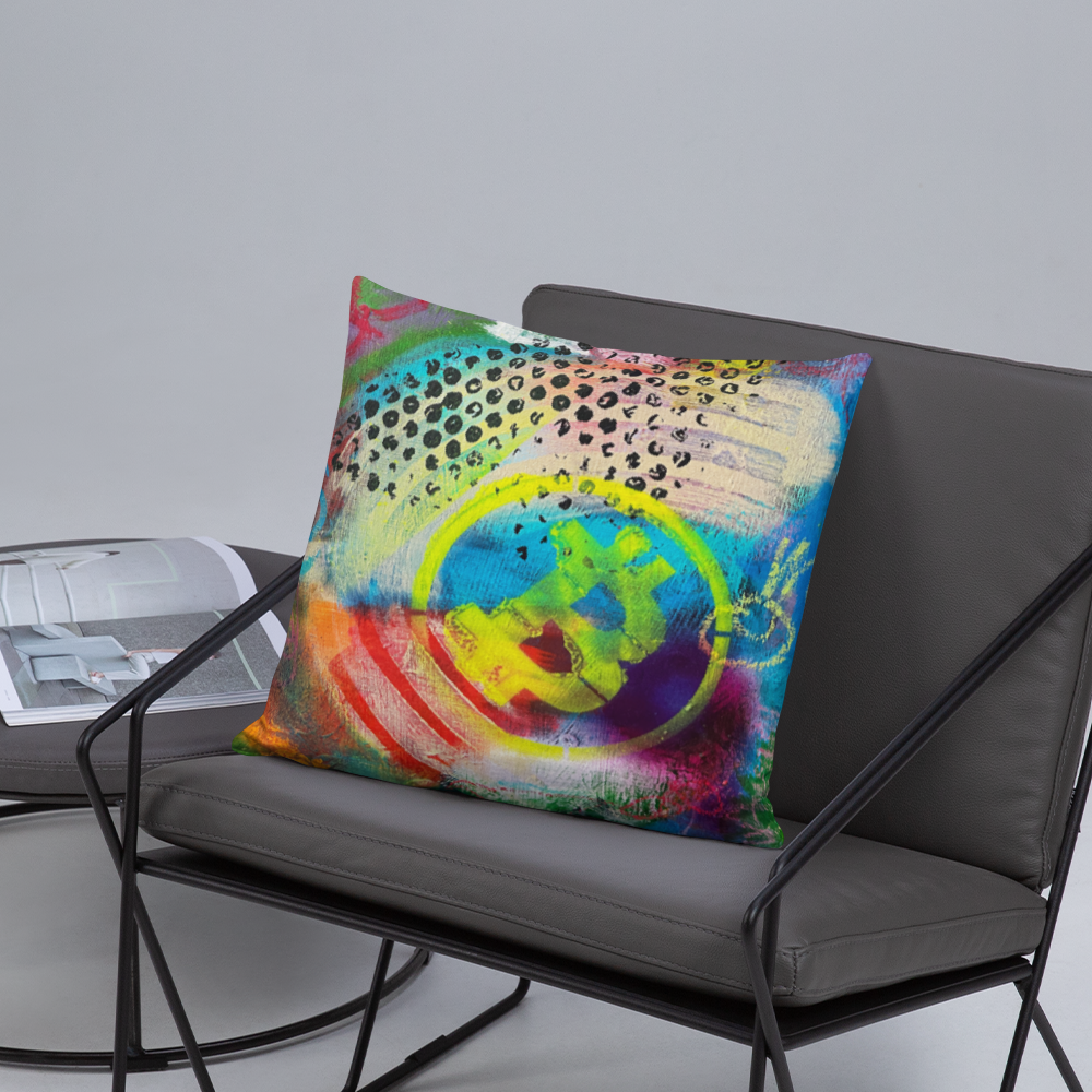 Cryptfitti Throw Pillow