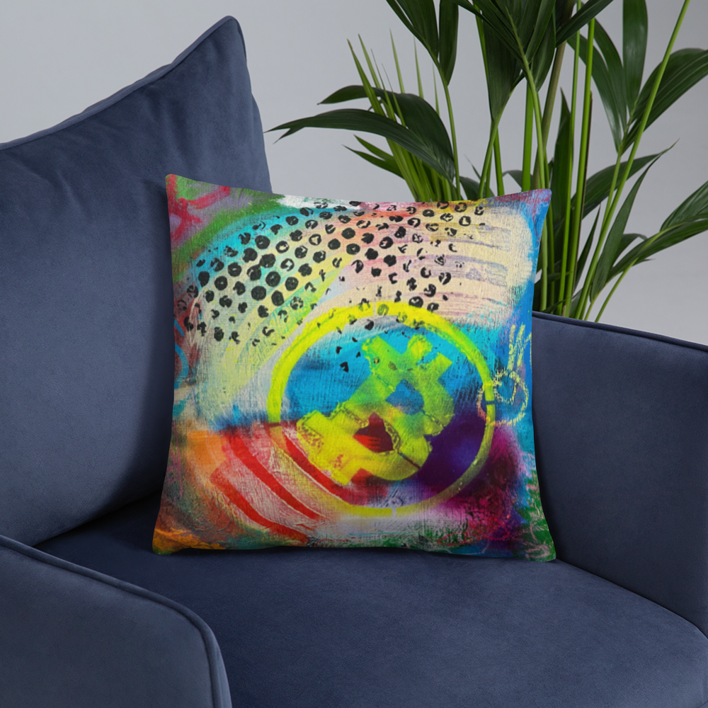 Cryptfitti Throw Pillow