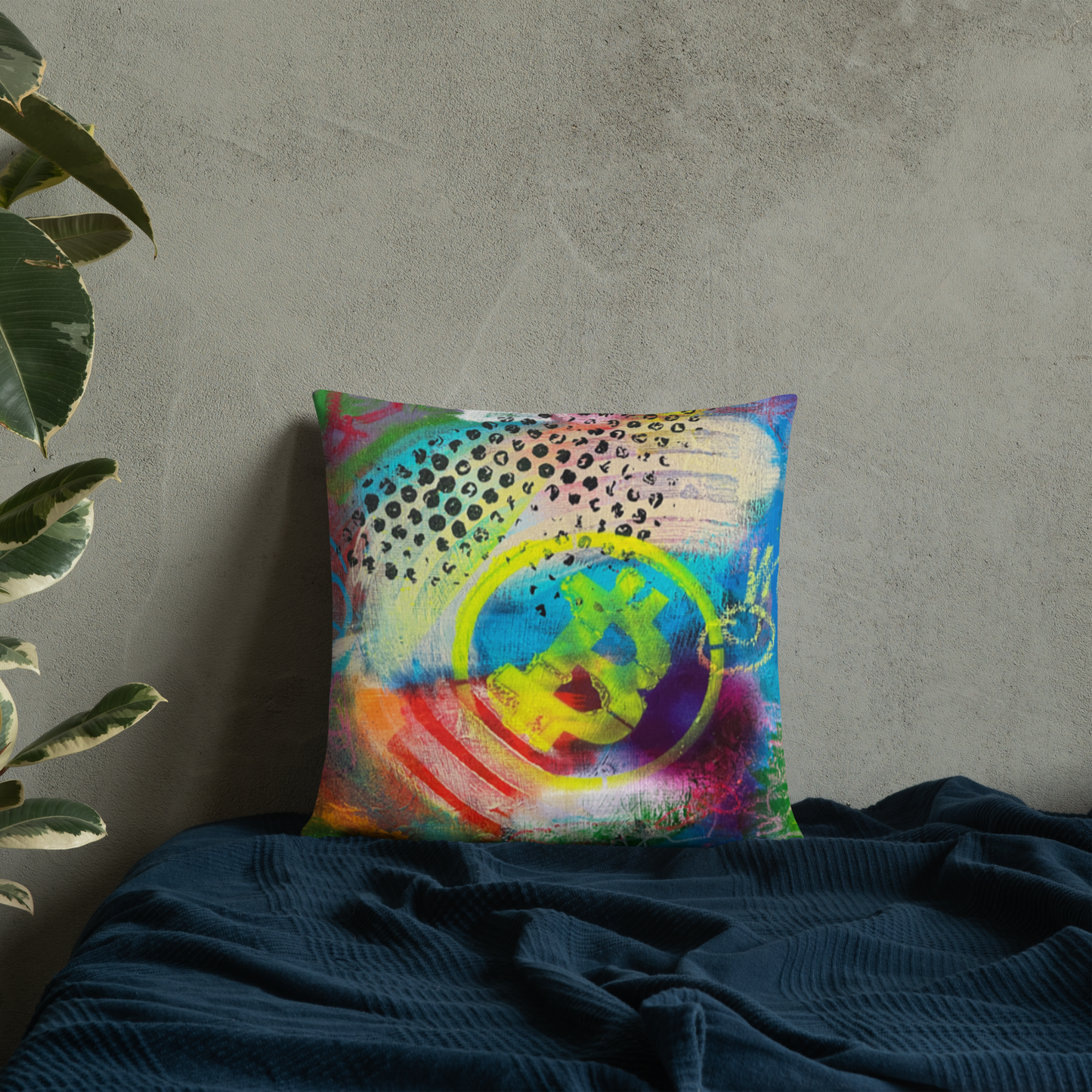 Cryptfitti Throw Pillow