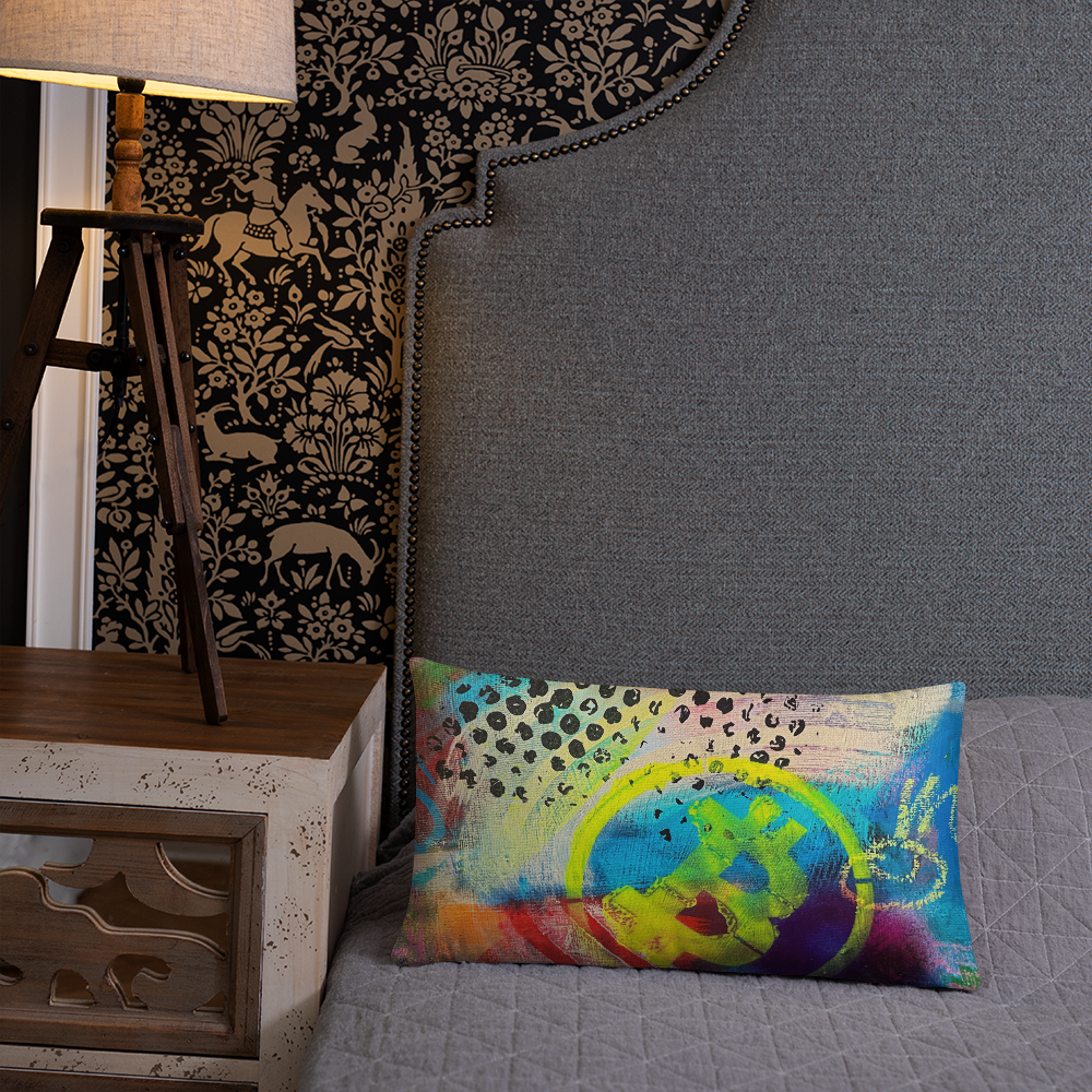 Cryptfitti Throw Pillow