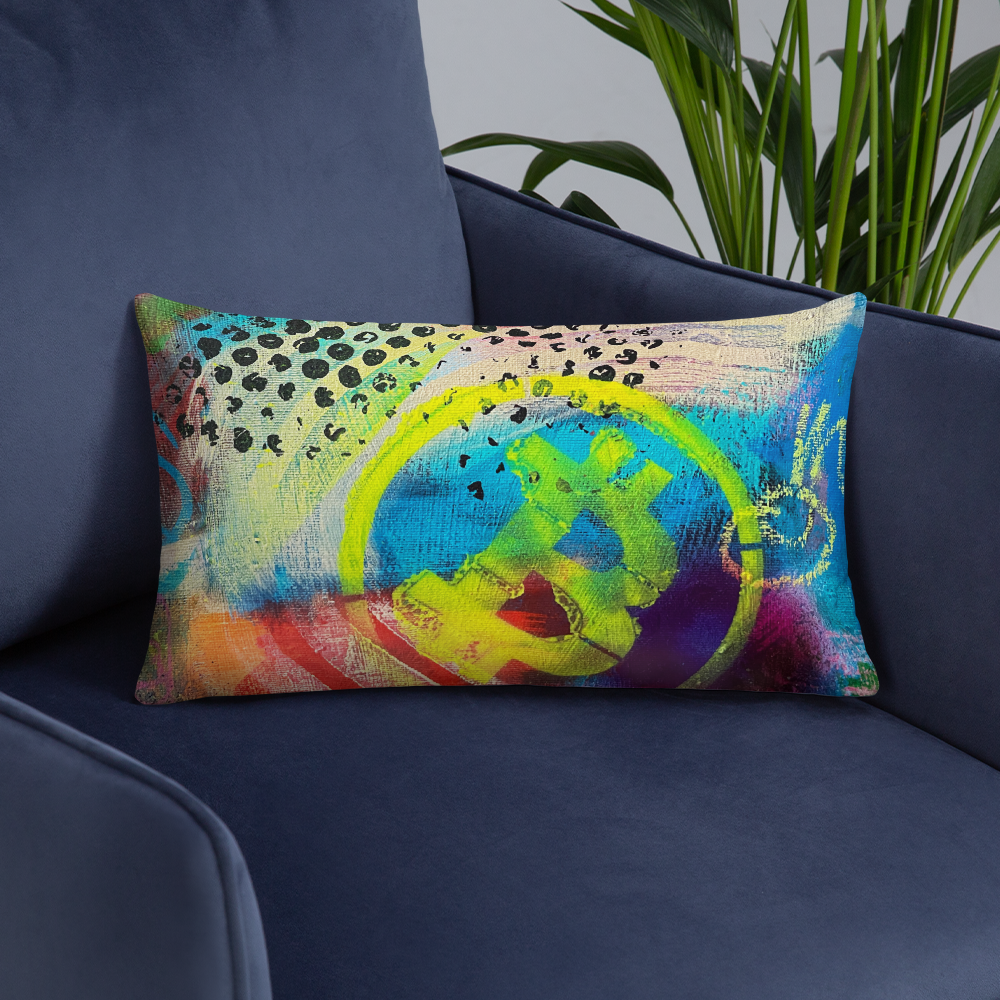 Cryptfitti Throw Pillow