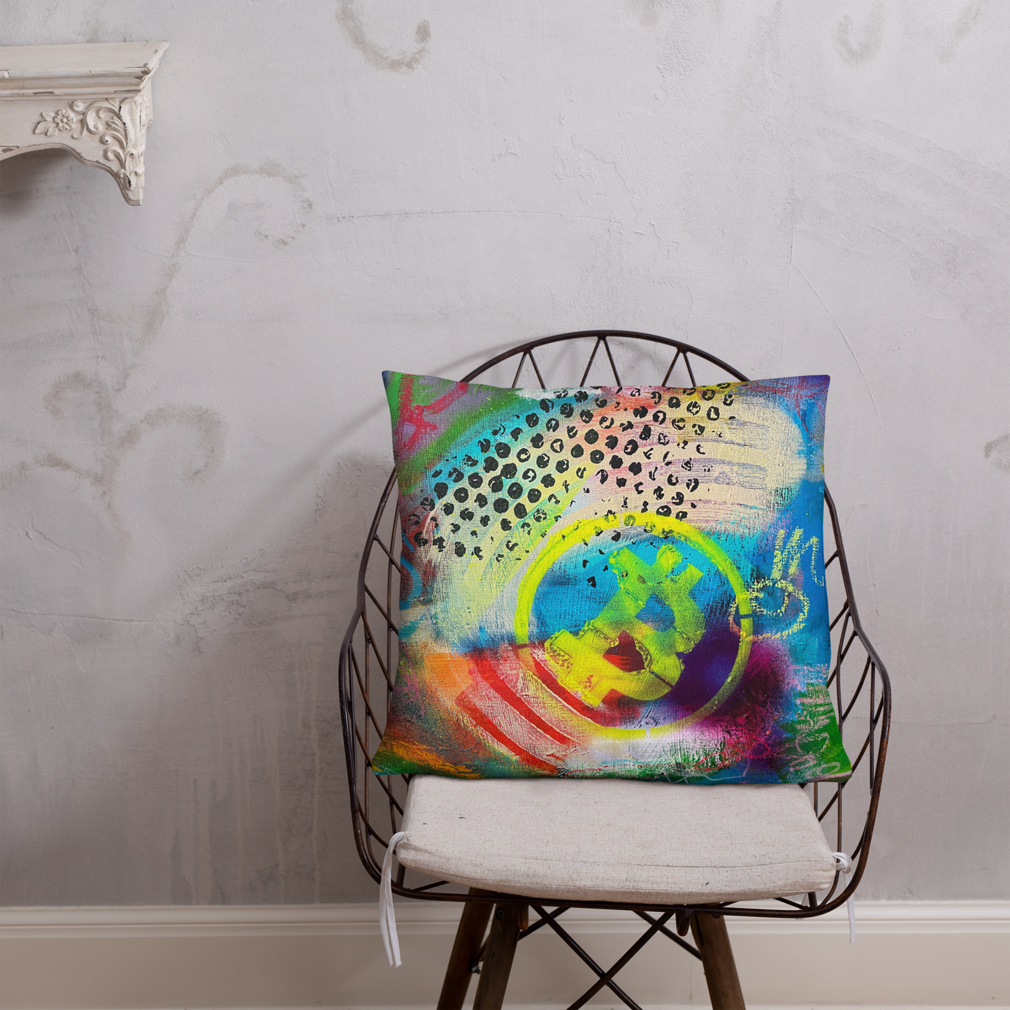 Cryptfitti Throw Pillow