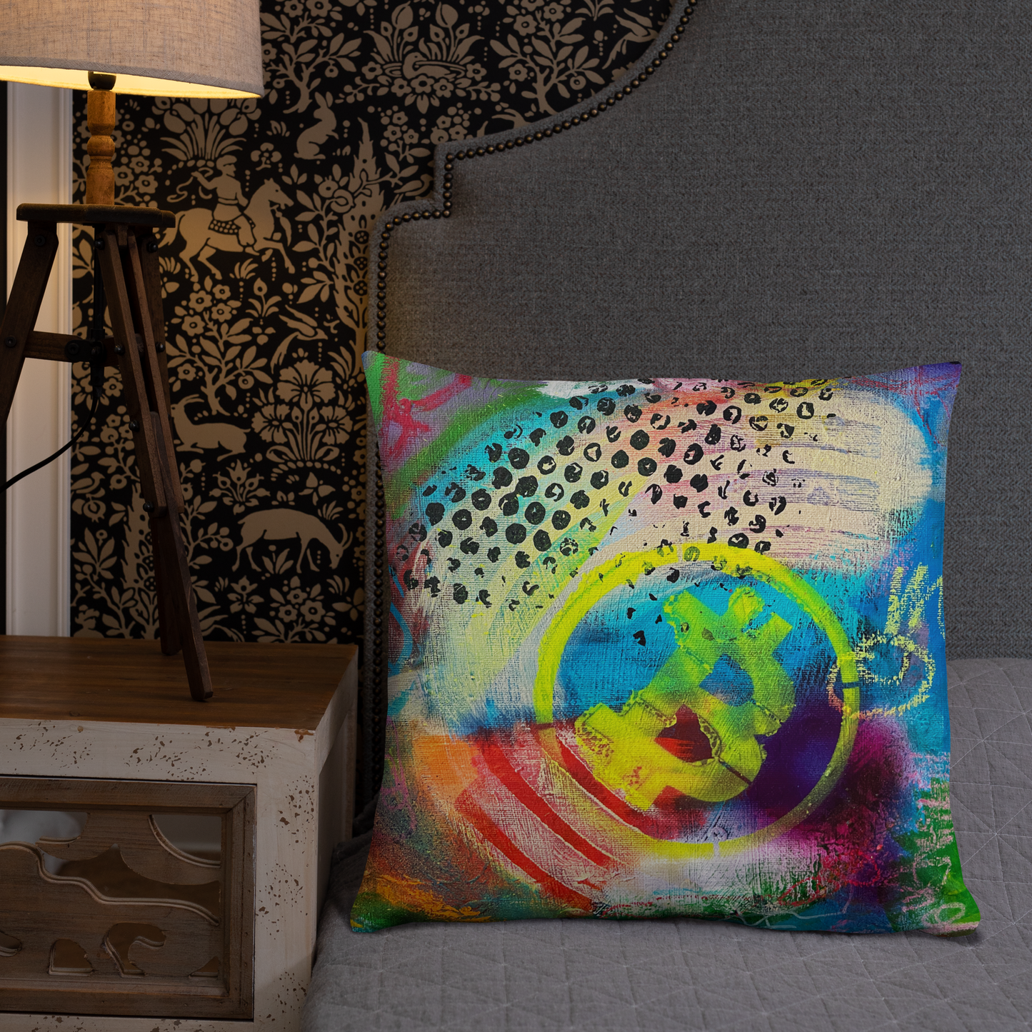 Cryptfitti Throw Pillow