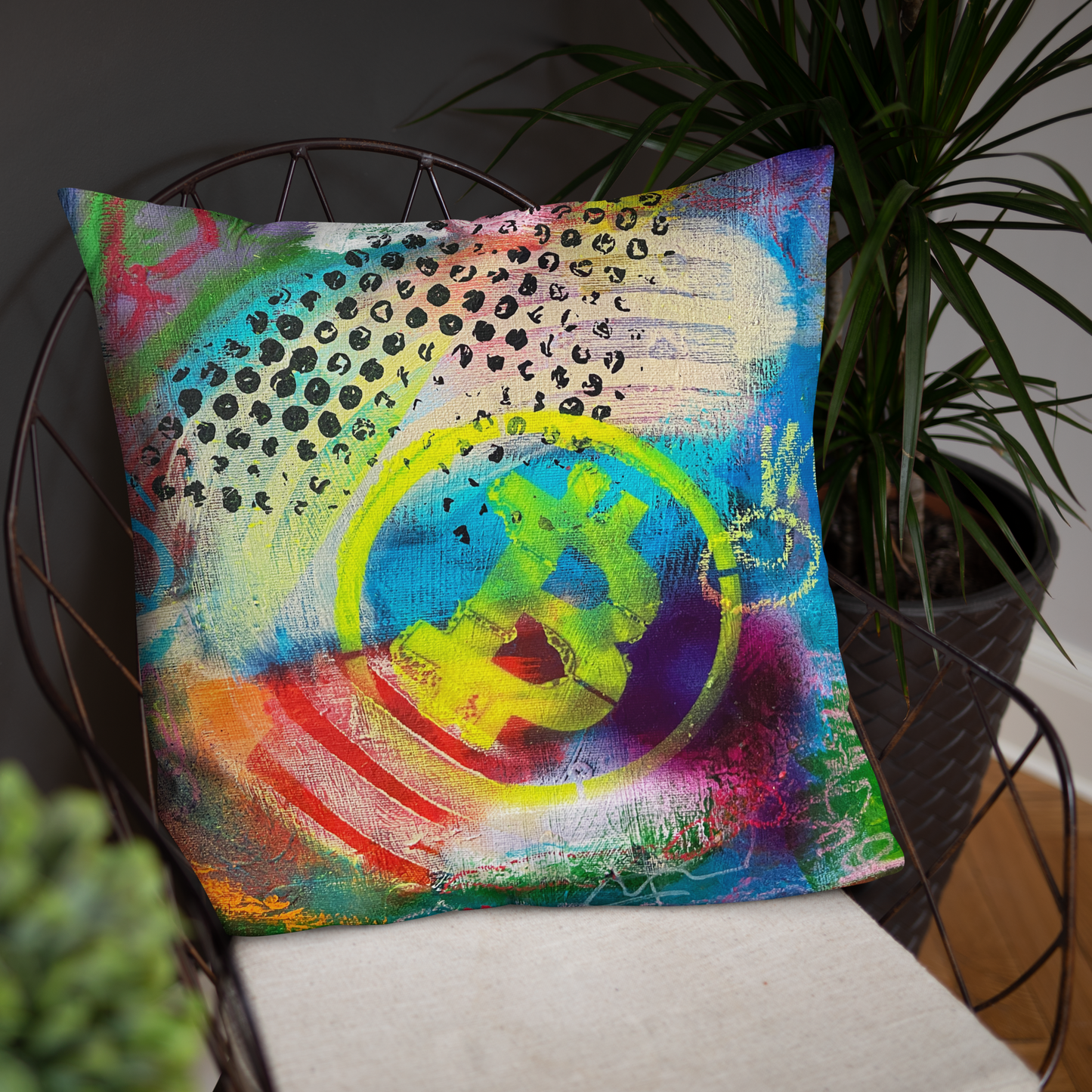 Cryptfitti Throw Pillow