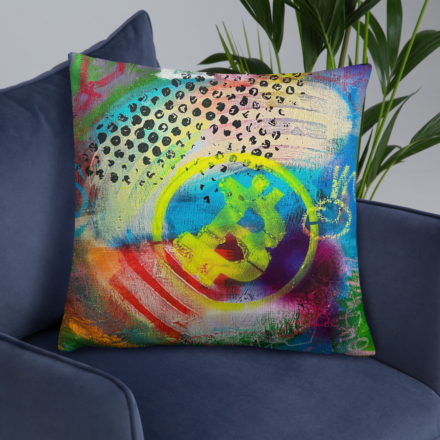 Cryptfitti Throw Pillow