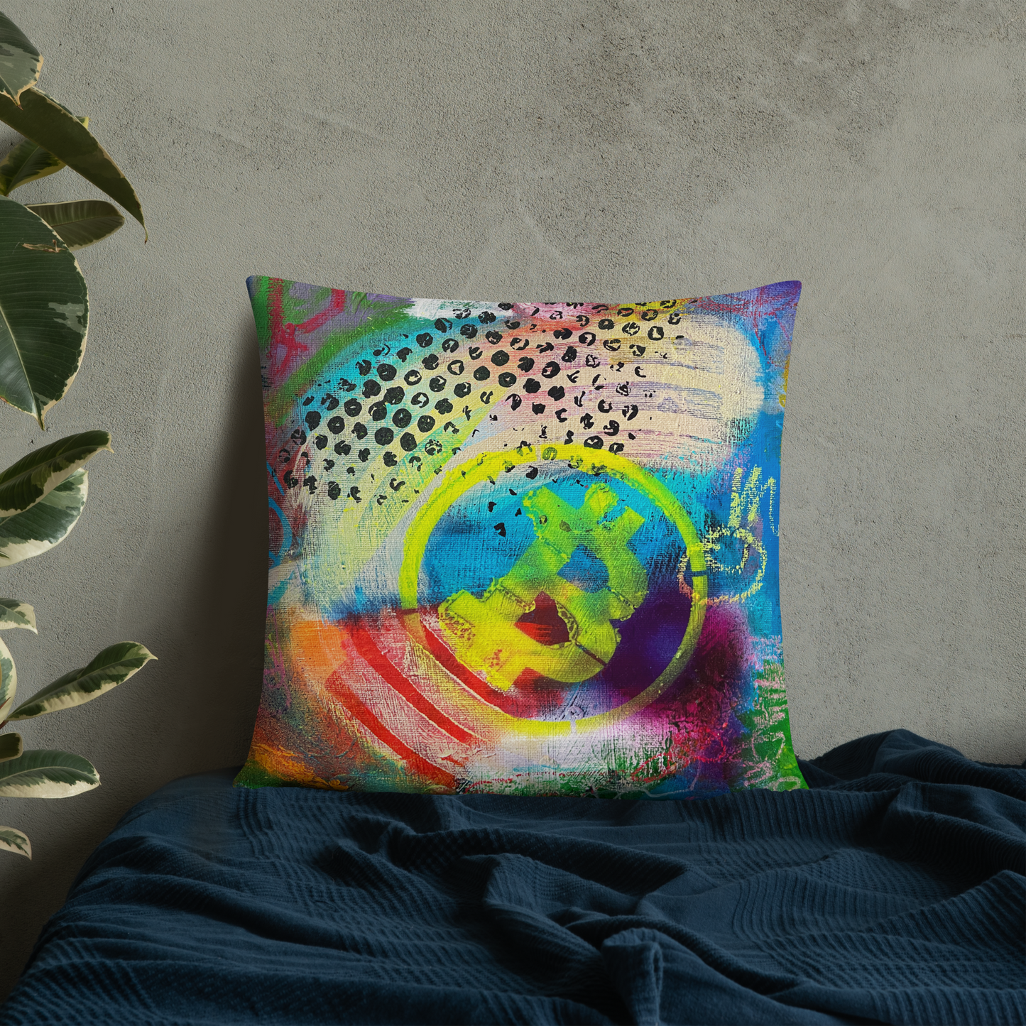 Cryptfitti Throw Pillow