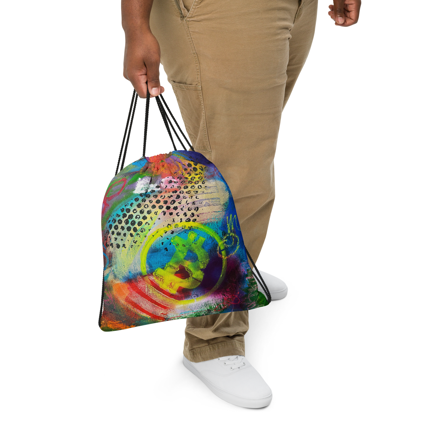 Cryptfitti Drawstring Bag