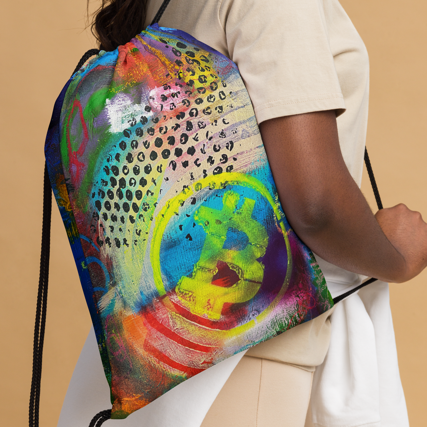 Cryptfitti Drawstring Bag