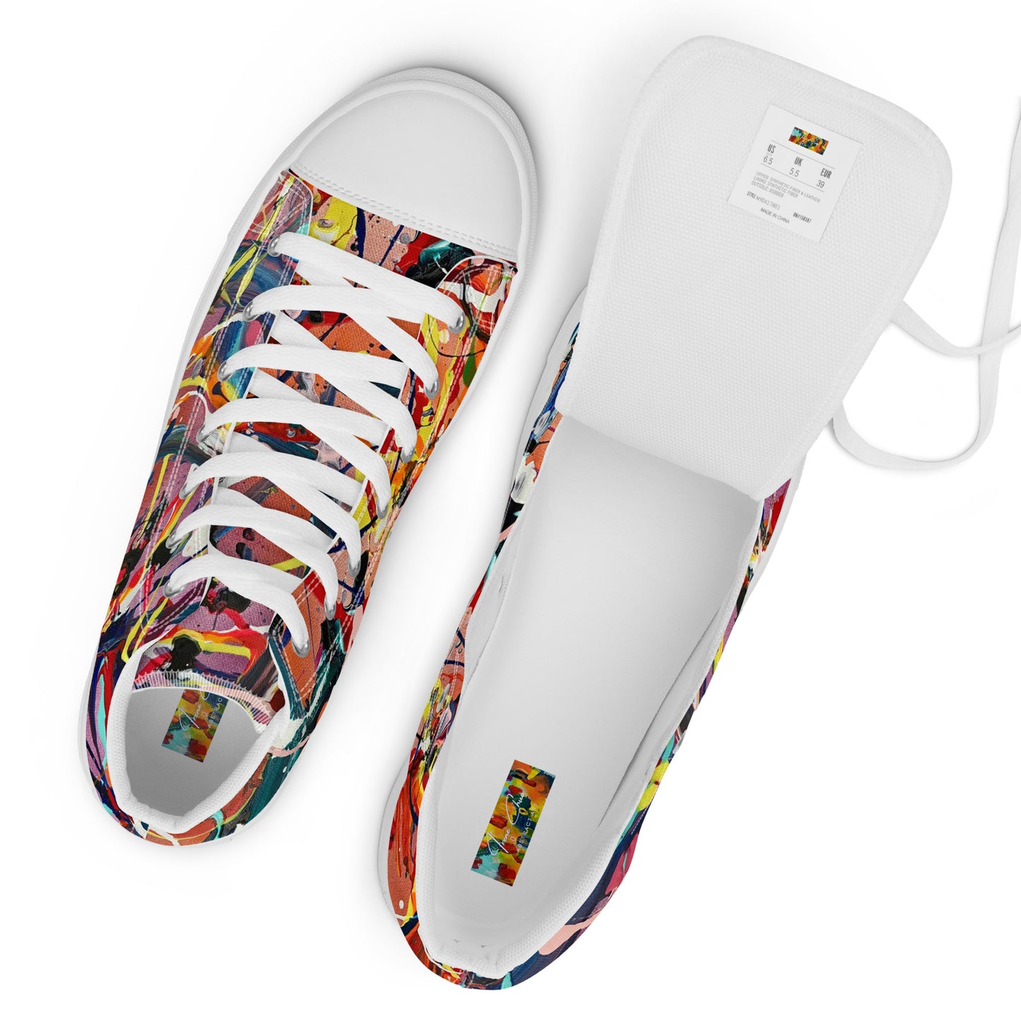 Candy Swirls Women’s High Top Canvas Shoes