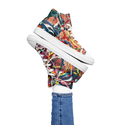 Candy Swirls Women’s High Top Canvas Shoes